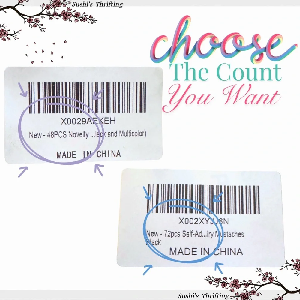 • Self-Adhesive Mustaches • Costume & Photo Props 🥸 - Picture 4 of 4